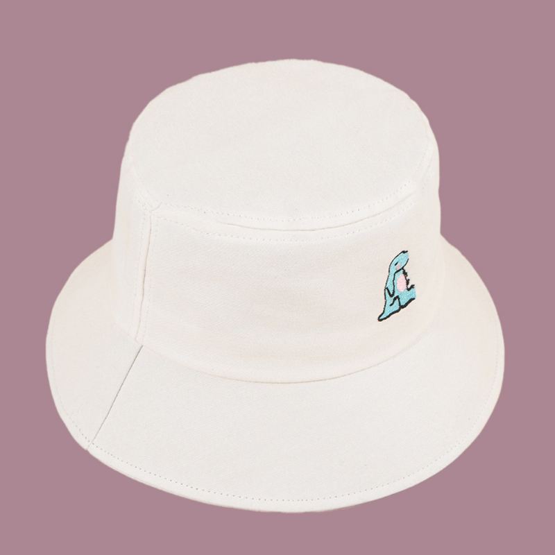 Unisex Tegneserie Lille Dinosaur Broderi Solhat Udendørs Casual Sunshade Bucket Hat