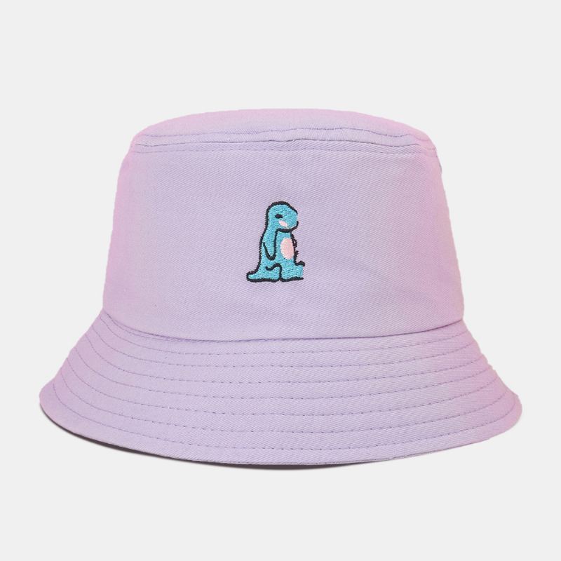 Unisex Tegneserie Lille Dinosaur Broderi Solhat Udendørs Casual Sunshade Bucket Hat
