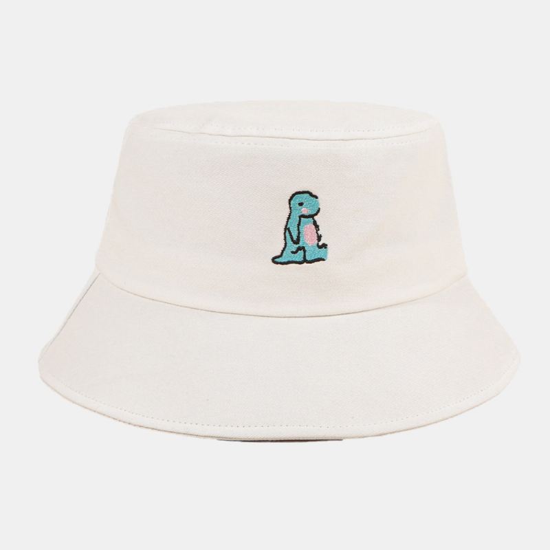 Unisex Tegneserie Lille Dinosaur Broderi Solhat Udendørs Casual Sunshade Bucket Hat