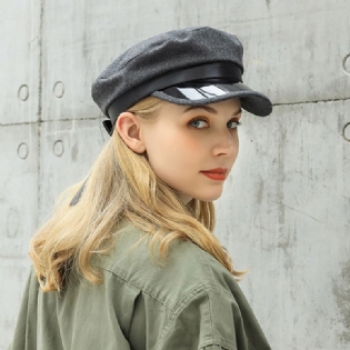 Vintage Cowboy Newsboy Hat Ulden Octagonal Hat Vild Casual Maler Hat Flade Hatte