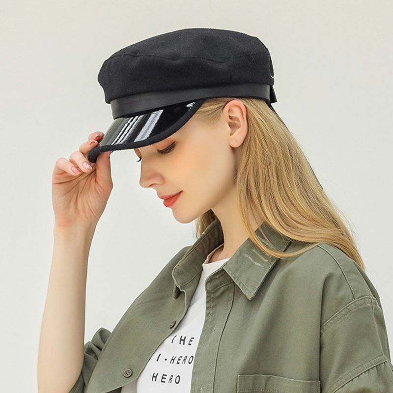 Vintage Cowboy Newsboy Hat Ulden Octagonal Hat Vild Casual Maler Hat Flade Hatte