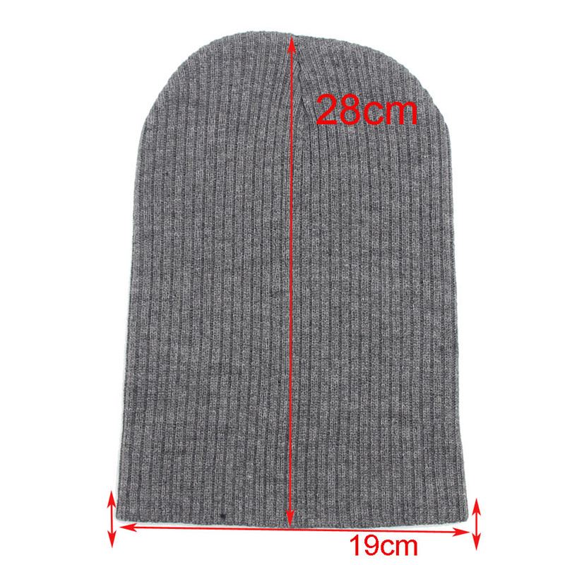 Vinter Casual Strikket Varm Skullies Beanies Hatte Høj Elastisk Mænd Kvinder Hat