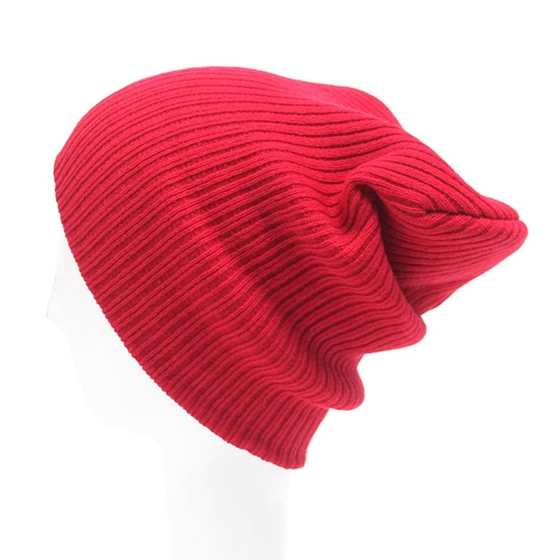 Vinter Casual Strikket Varm Skullies Beanies Hatte Høj Elastisk Mænd Kvinder Hat