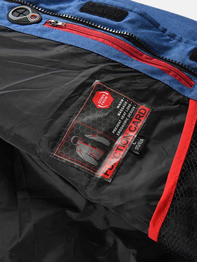 Herre Vinter Warm Thicken Zipper Detail Ensfarvet Hætte Dunfrakke