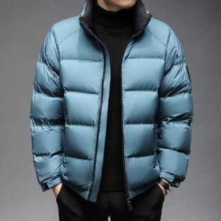 Mænds Polyester Løs Ensfarvet Kort Jakke