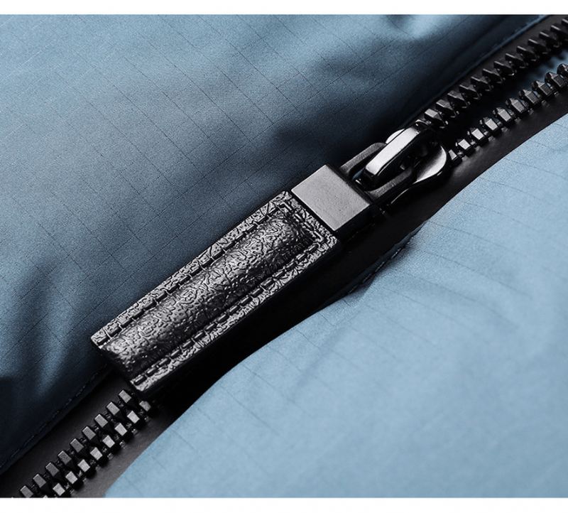 Mænds Polyester Løs Ensfarvet Kort Jakke