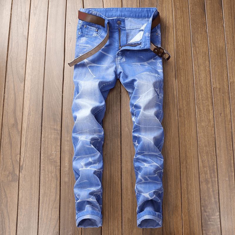 2021 New Mode Herre Bomuld Ripped Hole Jeans Casual Slank Skinny Hvid Sorte Jeans Mænd Bukser Casual Mandlige Hip Hop Denimbukser