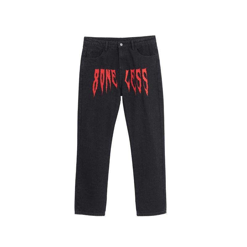 Amerikansk High Street Mode Brand Denimbukser Med Brede Ben