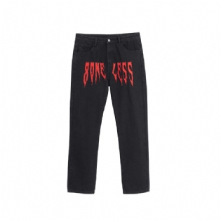 Amerikansk High Street Mode Brand Denimbukser Med Brede Ben