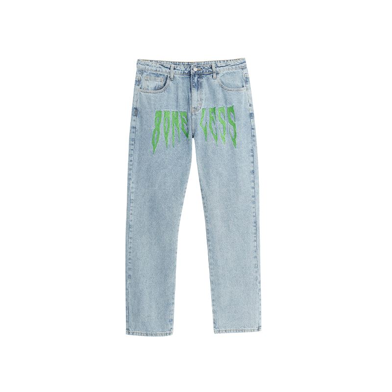 Amerikansk High Street Mode Brand Denimbukser Med Brede Ben