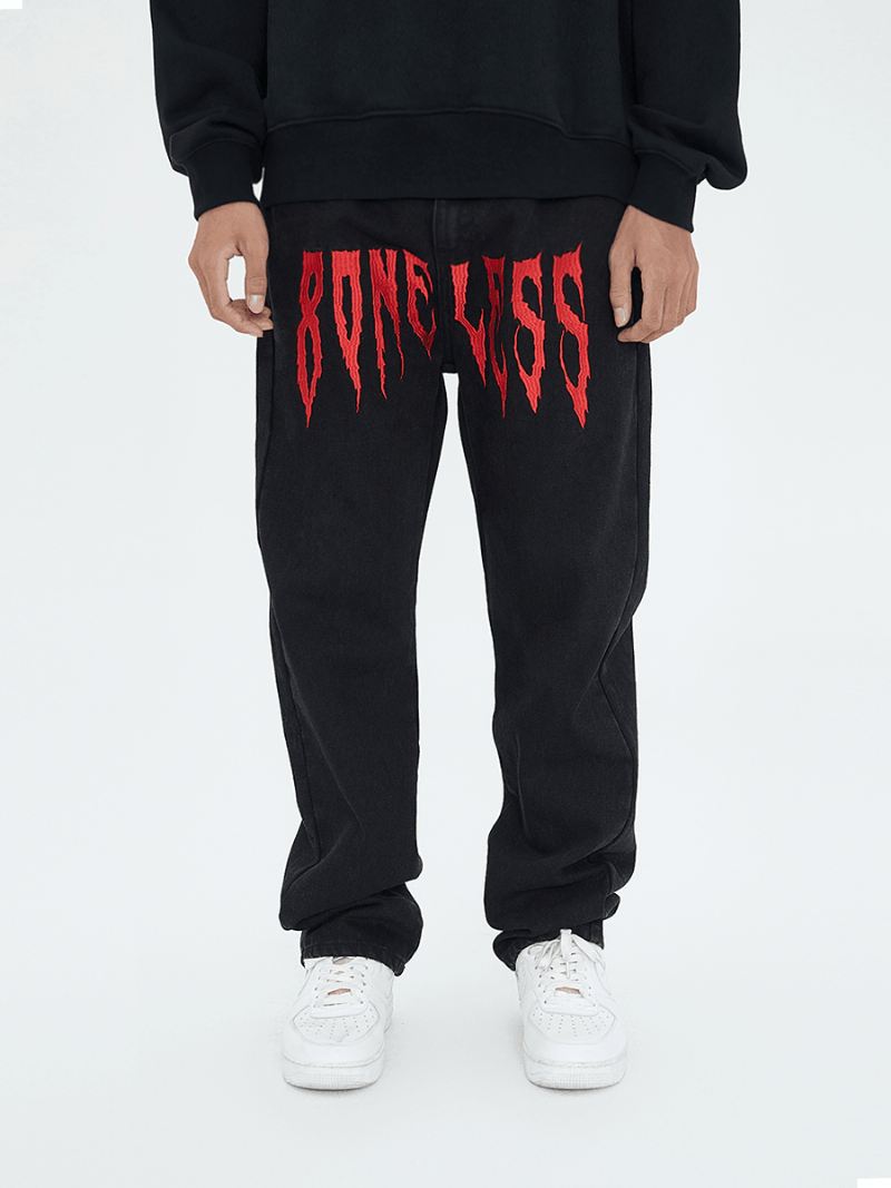 Amerikansk High Street Mode Brand Denimbukser Med Brede Ben
