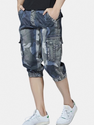 Casual Camo Joggerbukser Med Flere Lommer Korte Jeans