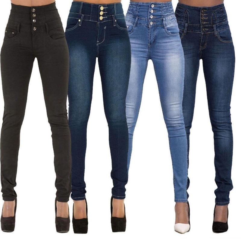 Forår Sommer Kvinde Skinny Jeans Denim Pencil Bukser Topmærke Stretch Jeans Højtaljede Bukser Kvinder Højtaljede Jeans