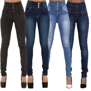 Forår Sommer Kvinde Skinny Jeans Denim Pencil Bukser Topmærke Stretch Jeans Højtaljede Bukser Kvinder Højtaljede Jeans