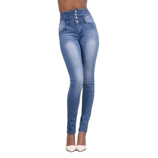 Forår Sommer Kvinde Skinny Jeans Denim Pencil Bukser Topmærke Stretch Jeans Højtaljede Bukser Kvinder Højtaljede Jeans