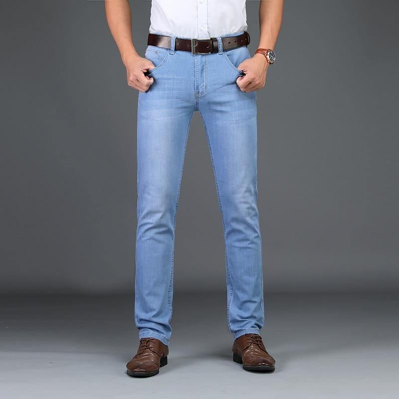 Forår Sommer Stil Utr Thin Herre Mærke Jeans Mode Mænd Casual Slim Fit Lige Høje Strækbare Fødder Skinny Jeans Mænd
