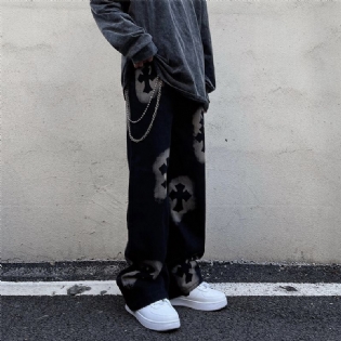 Herre Efterår Retro Alfabet Straight Jeans American Street