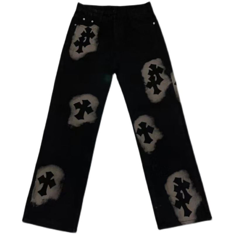 Herre Efterår Retro Alfabet Straight Jeans American Street