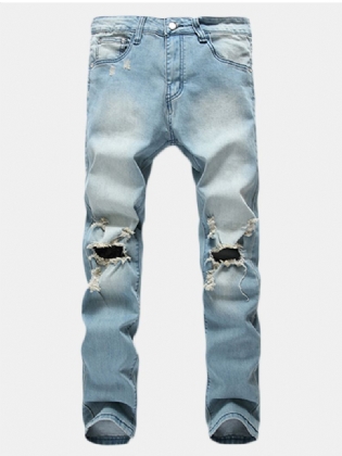 Herre Huller Mode Casual Lige Ben Jeans Vintage Lyseblå Denimbukser