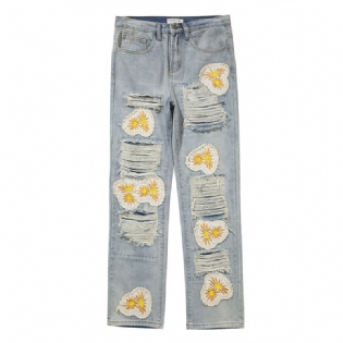 High Street Heavy Hole Patch-broderede Jeans