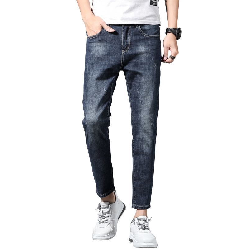 Koreansk Stil Mænds Cropped Jeans Slanke Fødder