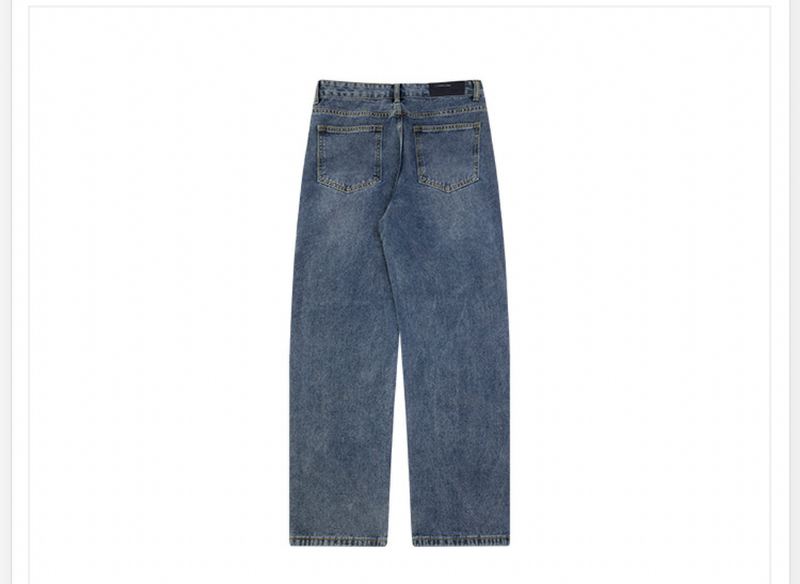 Lige Denim Løs Bukser Med Brede Ben Retro Vaskede Afskårne Afslappede Bukser