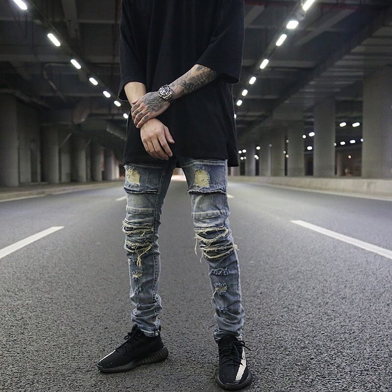 Lokomotiv Der Skræddersy Vaskevand Til At Lave Gamle Erosion Kat Whiskers-jeans