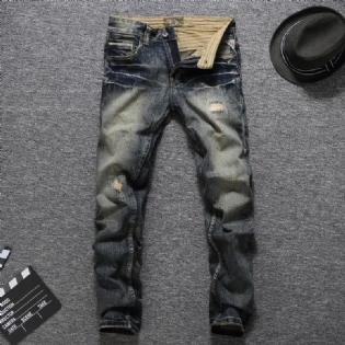 Mænd Jeans Vintage Retro Stil Slim Fit Rippede Jeans Homme Balplein Brand Jeans Mænd Cotton Denim Biker