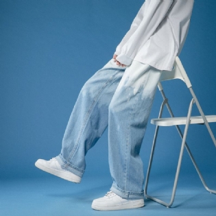 Mænds Brede Ben Tie-dye Gradient Denim Fritidsbukser