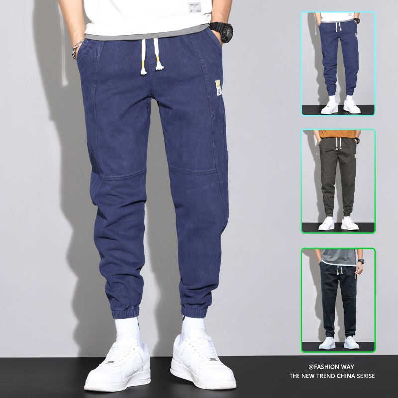 Mænds Jeans Plus Fedt Plus Størrelse Flotte Omringede Afslappede Lange Bukser