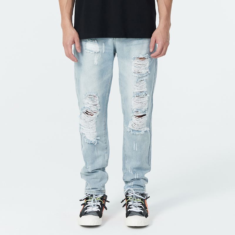 Mænds Løse High Street Rippede Jeans