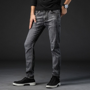 Mænds Nye Stretch-jeans I Stor Størrelse Slanke Små Lige Denimbukser