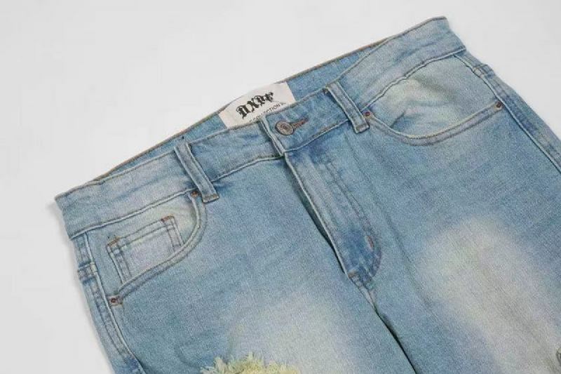 Ødelagte Lynlåsremme Vaskede Distressed Jeans
