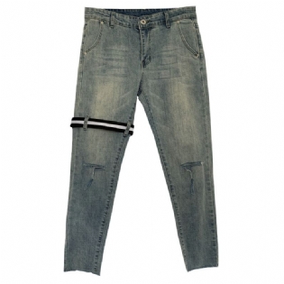 Rippede T-kniv Cut Jeans Cropped Bukser
