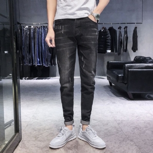 Sæson Nye Elastiske Mænds Jeans Casual Slim Feet Bukser Trend Mænds Lange Bukser