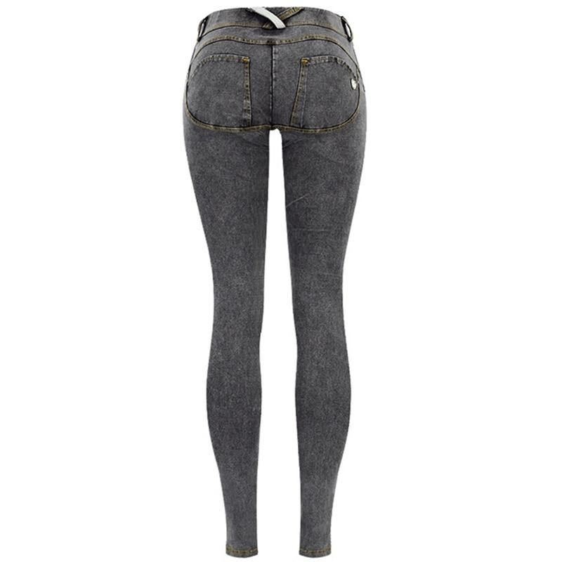 Sexede Jeans Med Lav Talje Kvinde Peach Push Up Hip Skinny Denimbukser Til Kvinder Kæreste Jeans Til Kvinder Elastiske Grå Jeans Plus Size