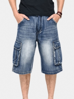 Sommer Herre Store Lommer Jeans Loose Street Skateboard Denimshorts