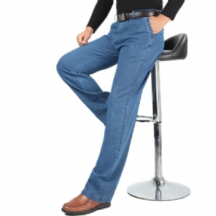 Sommer Tynde Business Casual Elastiske Jeans Med Lige Ben