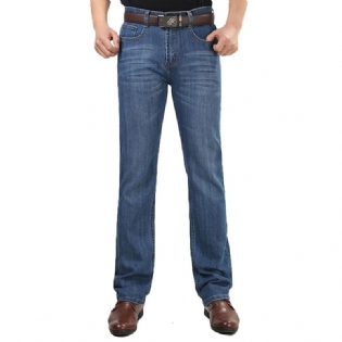 Sommer Tynde Lige Ben Elastik Lange Denimbukser Jeans Til