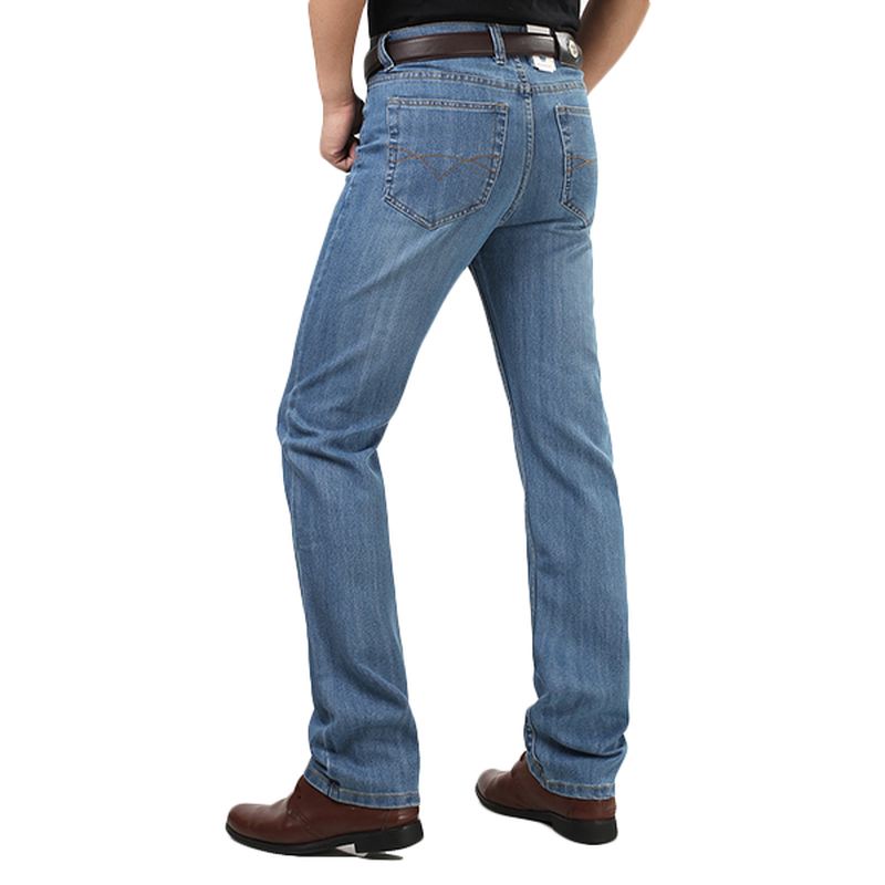Sommer Tynde Lige Ben Elastik Lange Denimbukser Jeans Til
