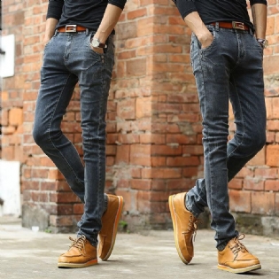 Vintage Mænd Slim Fit Jeans Højkvalitets Bukser Designer Business