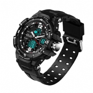 Chronograph Luminous Week Display Vandtæt Mænd Sport Dual Display Digital Watch