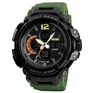 Digital Watch Dual Display Chronograph 3 Time Vandtæt Alarm Digital Quartz Armbåndsur