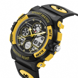 Dual Display Digital Watch Børn Farverig Alarm Lysende Kalender Stopur Sport Watch
