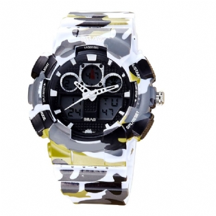 Dual Display Digital Watch Herre Baggrundsbelysning Stopur Alarm Vandtæt Sportsur