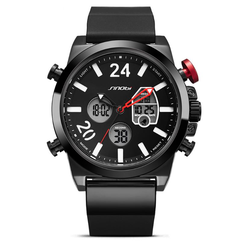 Dual Display Digital Watch Herre Chronograph Alarm Lysende Display Mode Sport Watch