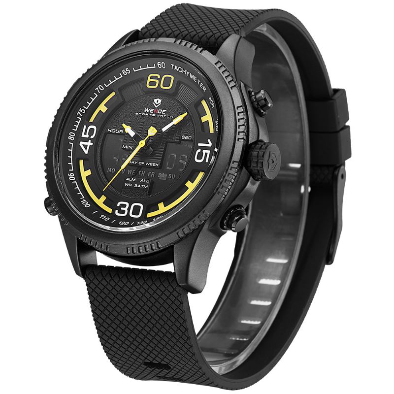 Dual Display Digital Watch Hyggelig Silikone Strap Alarm Kalender Lysende Sport Watch