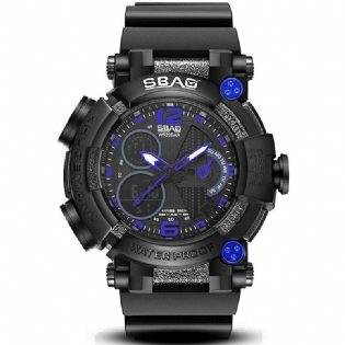 Dual Display Digital Watch Lysende Display Alarm Kalender Stopur Sport Watch
