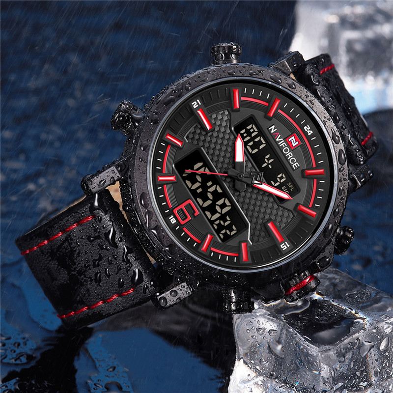 Dual Display Digital Watch Lysende Display Alarm Kalender Udendørs Sport Ur