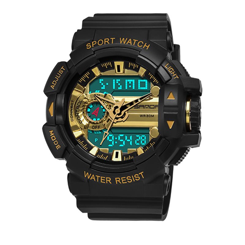 Lysende Display Candar Stopur Herre Mode Sport Watch Dual Display Digital Watch